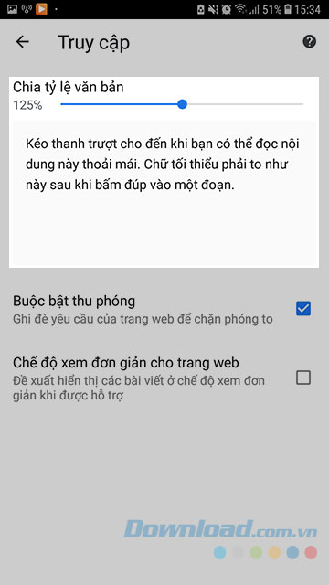 Chỉnh kích cỡ chữ