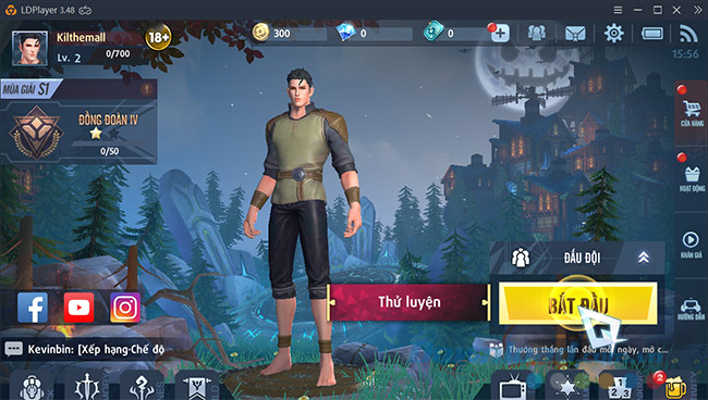 Chọn vào Bắt đầu