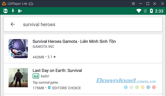 Tìm kiếm game trong CH Play