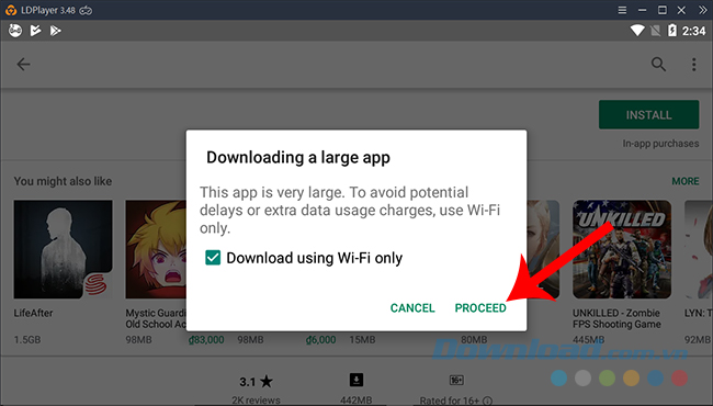 Chọn tiếp vào Proceed