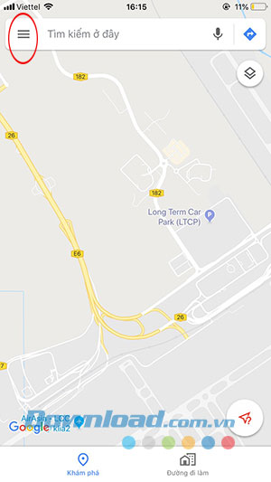 Giao diện chính của Google Maps