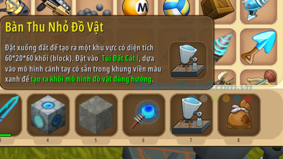 Bàn thu nhỏ đồ vật