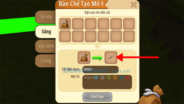 Đưa vật phẩm vào thanh công cụ