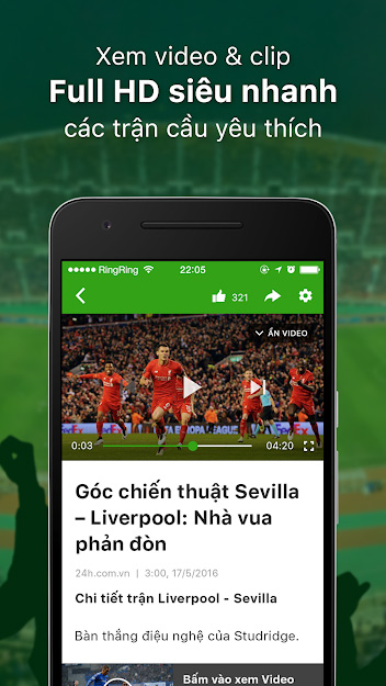 Các video trận đấu trên Bóng đá 24h