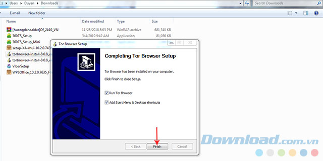 Hoàn tất quá trình cài đặt và mở trình duyệt