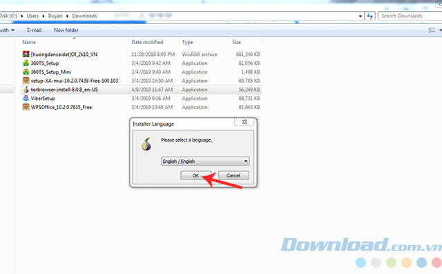 Chọn ngôn ngữ sử dụng trong Tor Browser