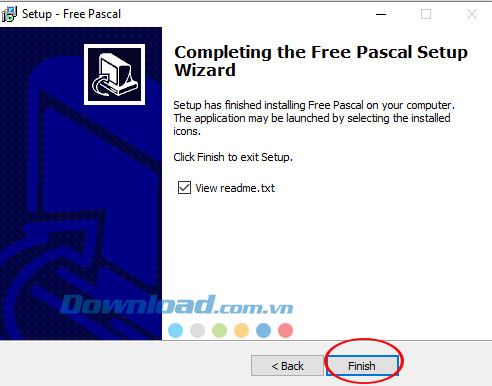 Hoàn tất cài đặt Free Pascal