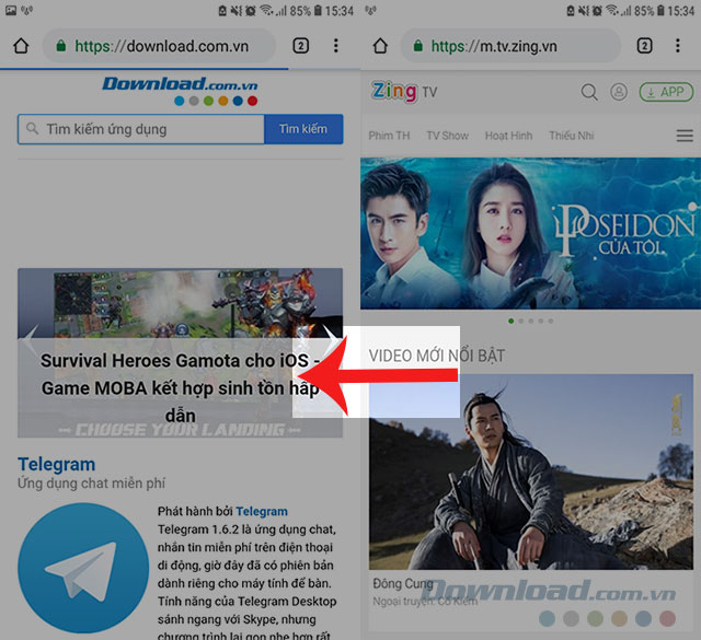 Vuốt để chuyển nhanh hơn các Tab
