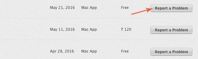 Nhấn Report a Problem