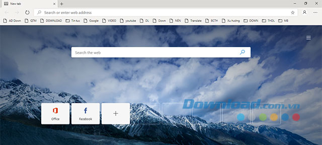 Giao diện sau của trình duyệt lần đầu tiên mở