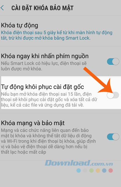 Chuyển công tắc sáng phải