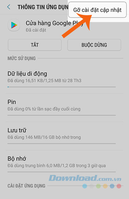 Chọn gỡ cập nhật