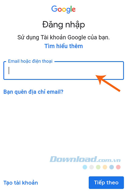 Nhập tên tài khoản