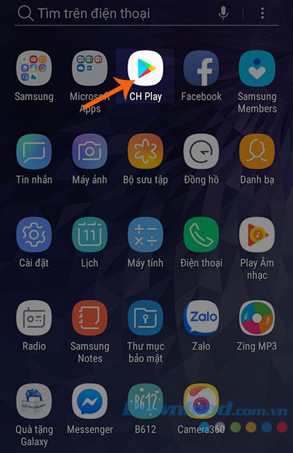 Vào ứng dụng CH Play
