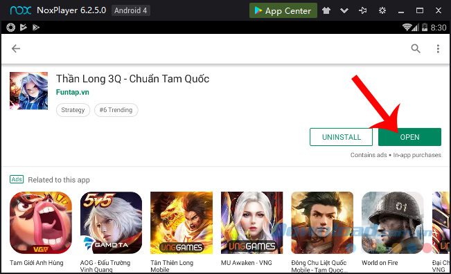 Mở game để chơi ngay