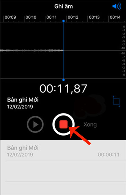 Nhấn nút đỏ hình vuông