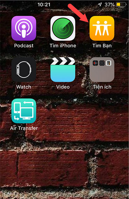 Vào ứng dụng Tìm bạn bè