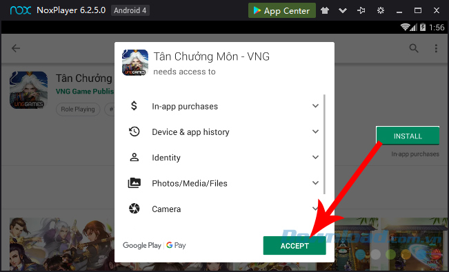 Chọn vào Install