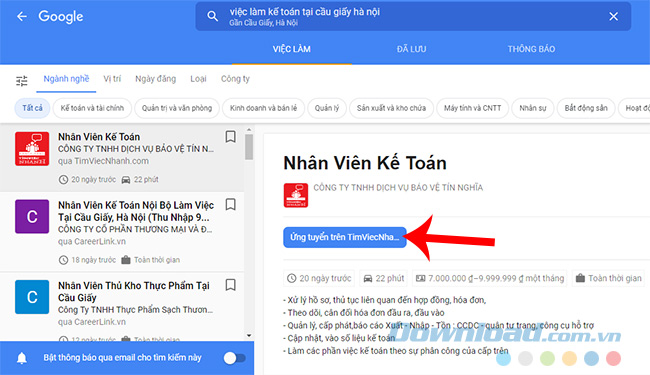 Chi tiết công việc
