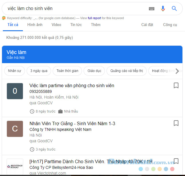 Việc làm cho sinh viên