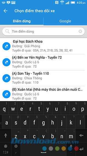 Theo dõi tuyết bus