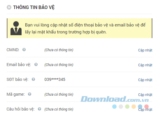 Cập nhật thành công