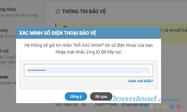Chọn vào Đồng ý