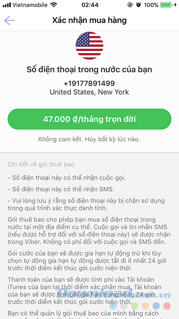 Đăng ký số điện thoại của địa phương trên Viber