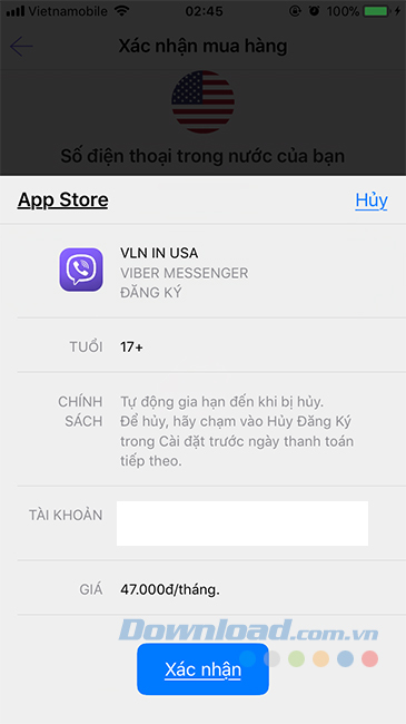 Cài đặt trên điện thoại