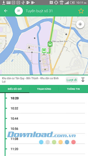 Thời gian của xe bus cụ thể