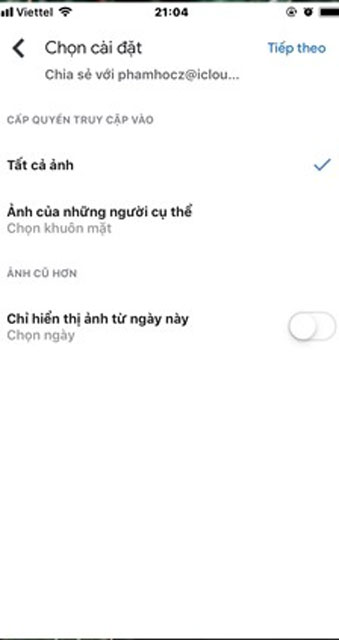 Chọn tất cả ảnh