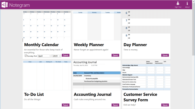 Lưu mẫu template tức thì cùng Notegram