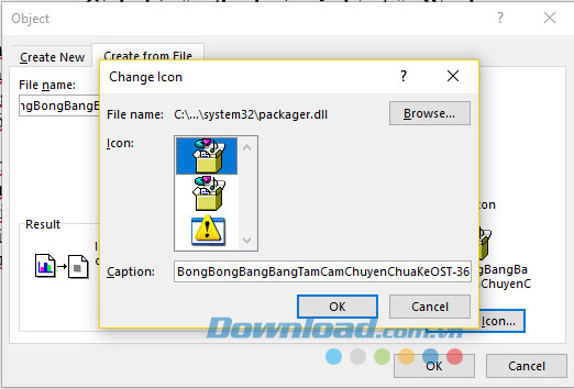 Thay đổi biểu tượng hiển thị