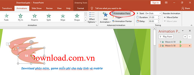 Xem các hiệu ứng đã tạo