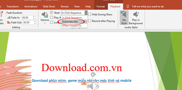 Âm thanh sau khi chèn