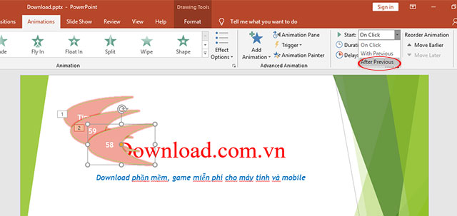 Tạo thời gian đến ngược cho hình vẽ kế tiếp