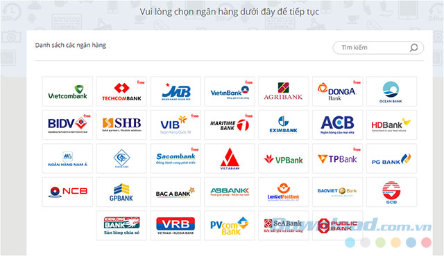 Chọn ngân hàng
