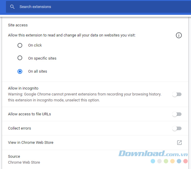Các tuỳ chỉnh khác