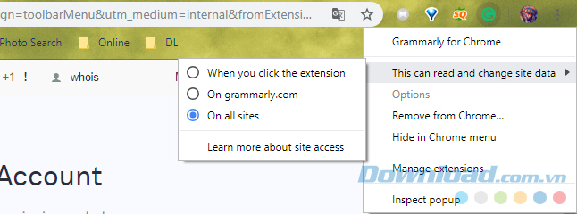 Các tuỳ chọn khác