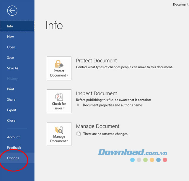 Cửa sổ thiết lập trên Word