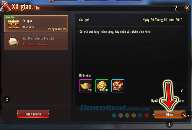 Phần thưởng cho người chơi mới 