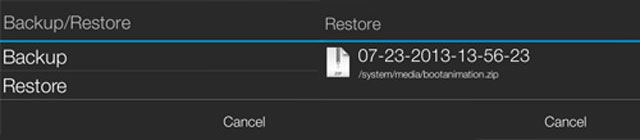 Mở ứng dụng và Sao lưu/Khôi phục