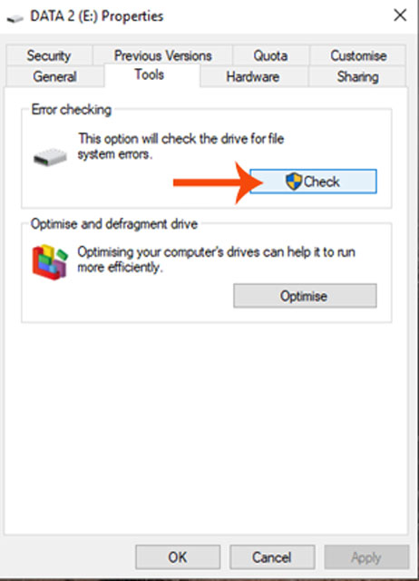 Nhấn chuột trái vào Check