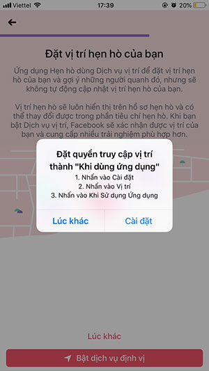 Cho phép truy cập vị trí