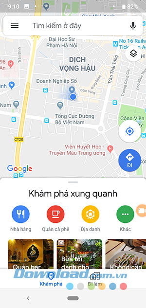 Mở bản đồ bằng lệnh của Google