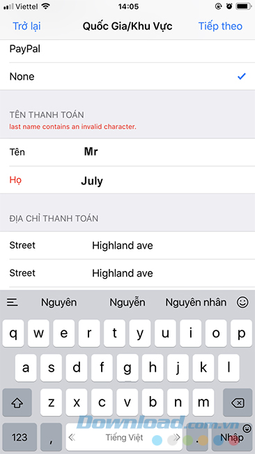 Thay đổi ID App Store thành công