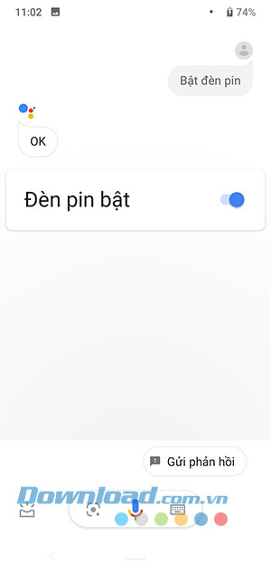 Bật đèn pin