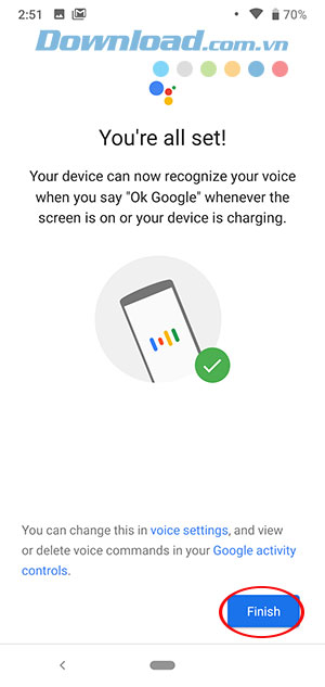 Hoàn thành cài đặt