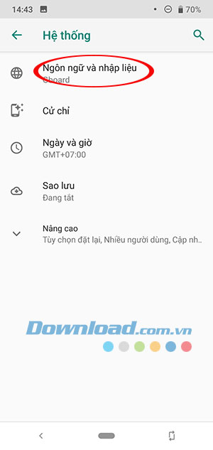Ngôn ngữ và nhập liệu