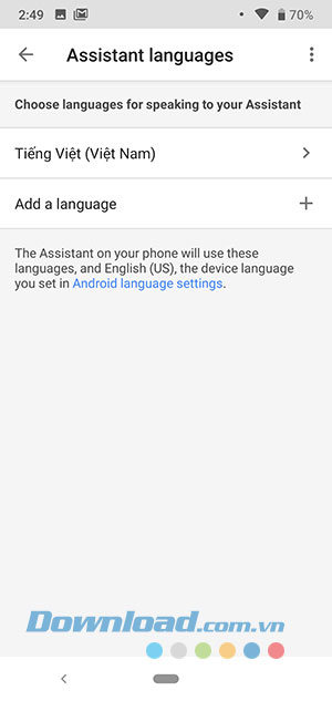 Lựa chọn tiếng Việt